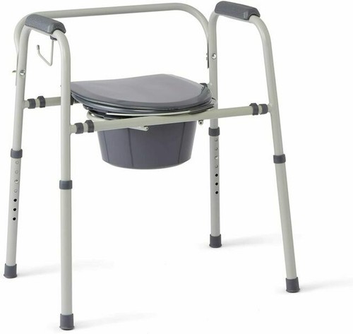 Medline steel commode with - steel,
