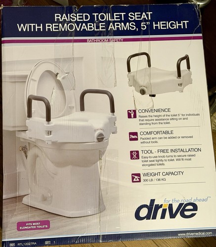 Drive raised toilet seat - raised, seat-