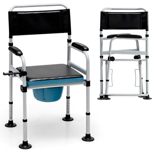 Folding bedside commode - folding,