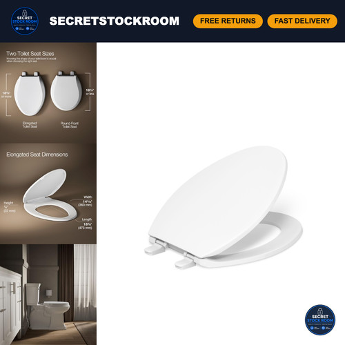 Elongated white toilet - elongated,