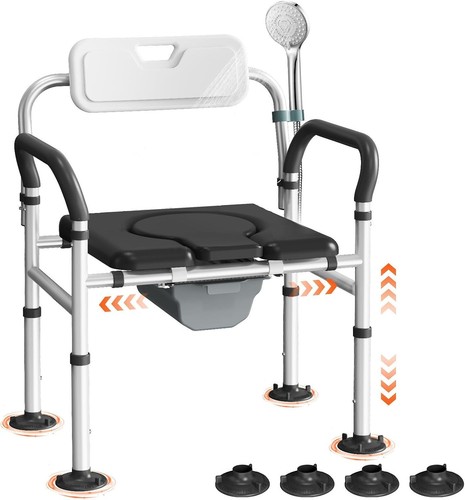 Homcom folding bedside - homcom, commode