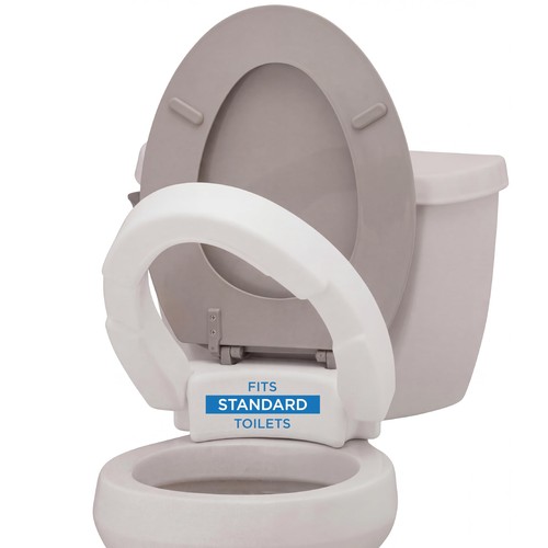 Hinged toilet seat riser lift - hinged,