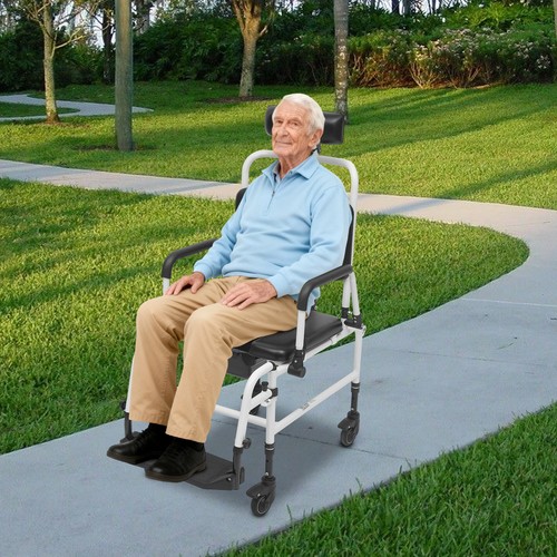 Reclining shower chair with - reclining,
